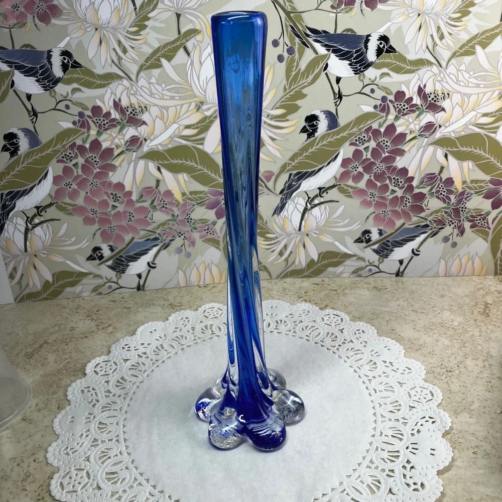 Art Glass Bud Vase 11.5